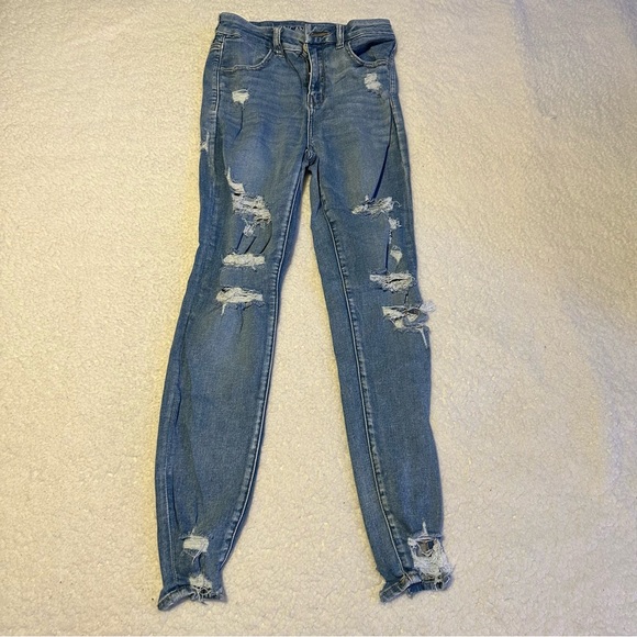 AE Next Level Curvy Super High-Waisted Ripped Skinny Jean - Picture 1 of 2